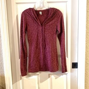NWOT! Burgundy Burnout Long Sleeve Top